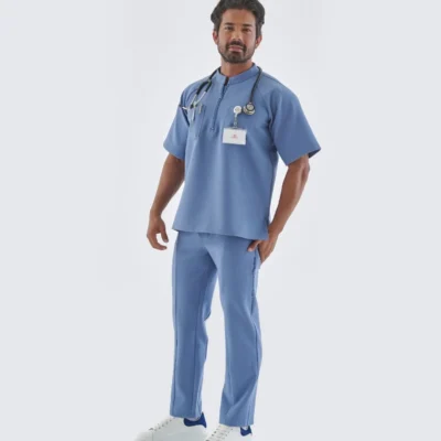 CRİXUS Kalın Kışlık Tıbbi Scrub Pantolonu – Mavi